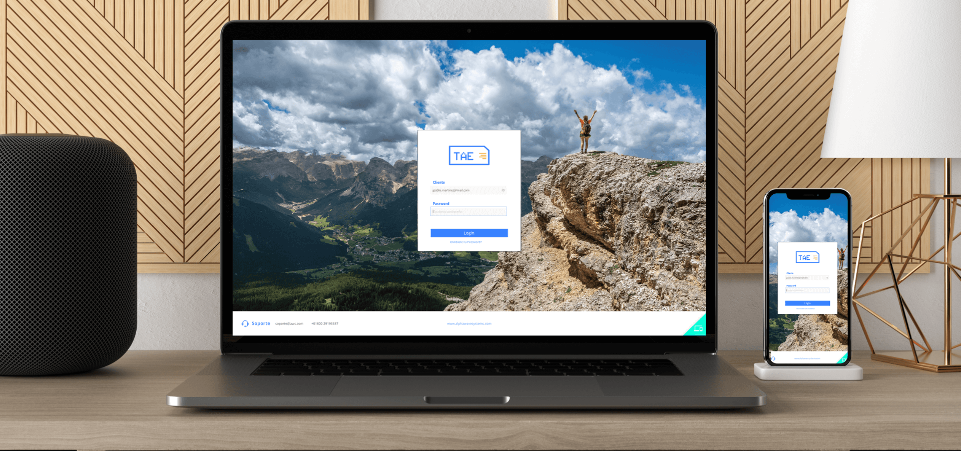 Web app — desktop view